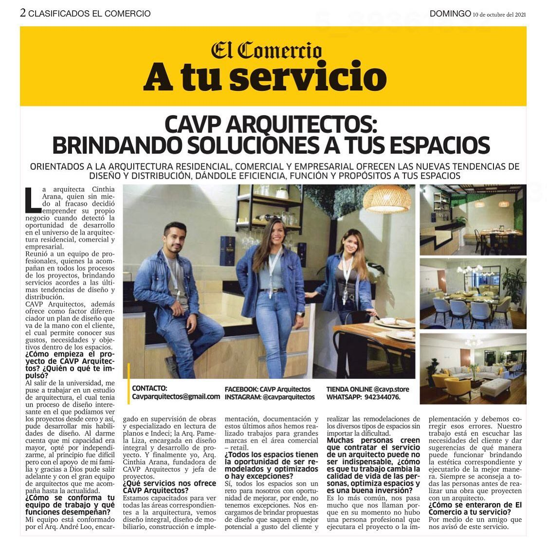 Publicación en El Comercio